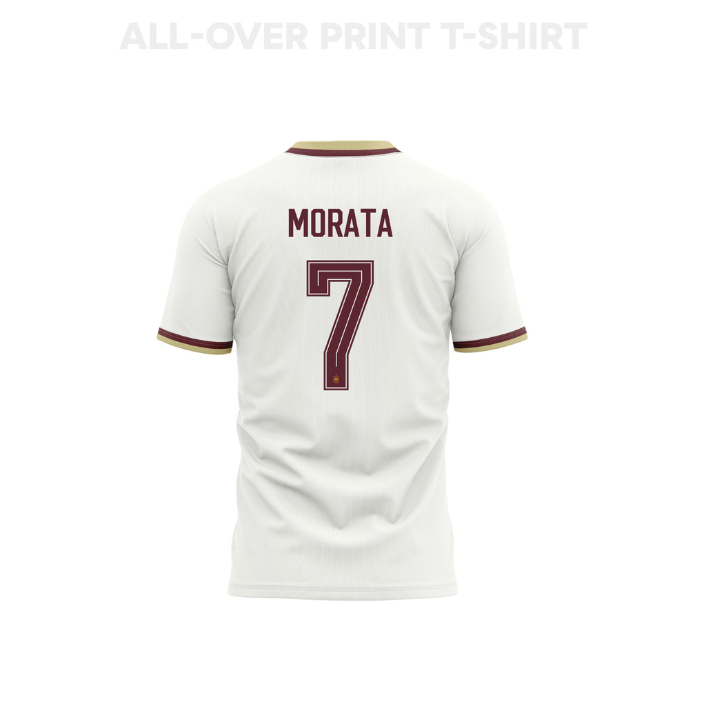 Álvaro Morata 7 Youth Spain 2026 Away 3D T-shirt Fully Printed – White