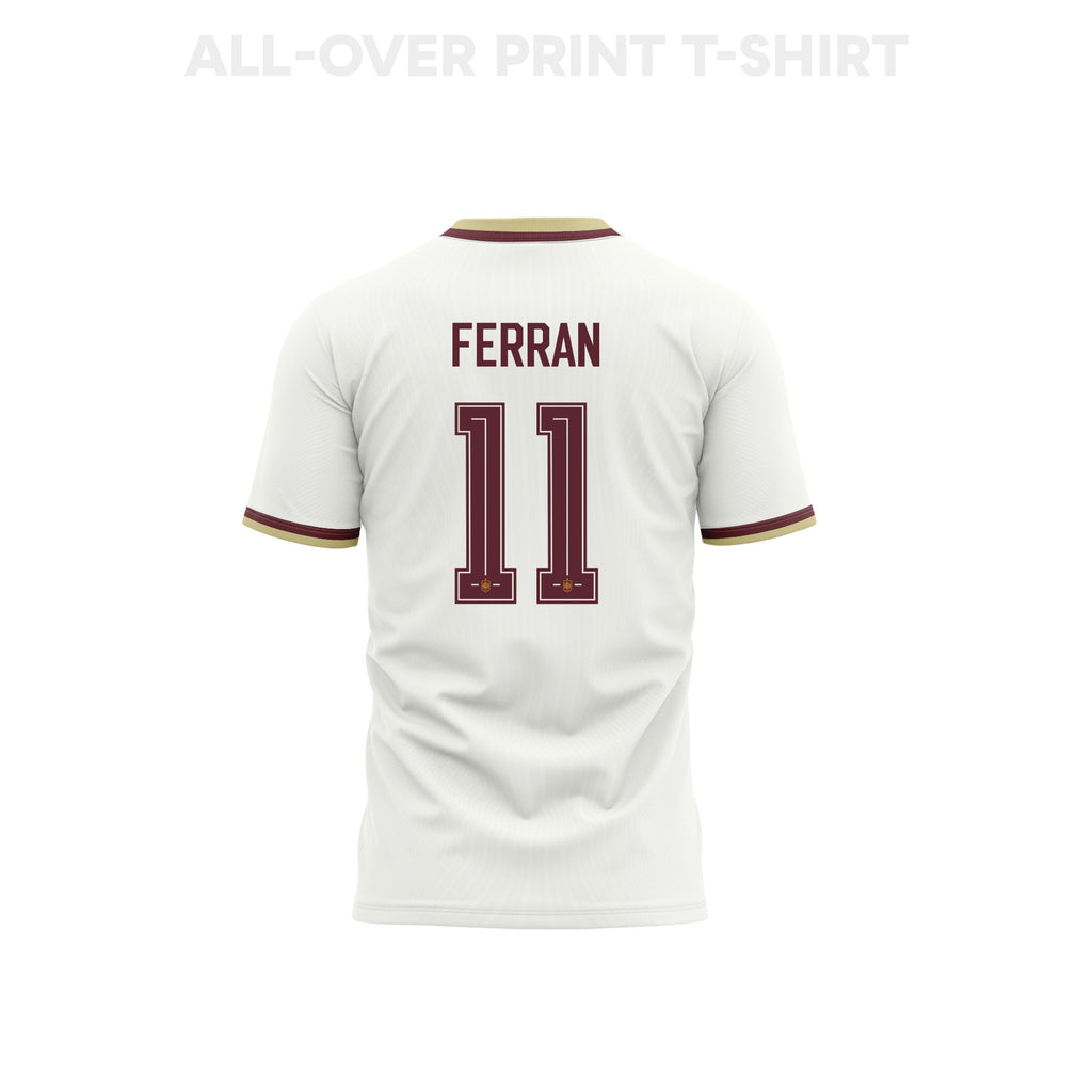 Ferran Torres 11 Youth Spain 2026 Away 3D T-shirt Fully Printed – White