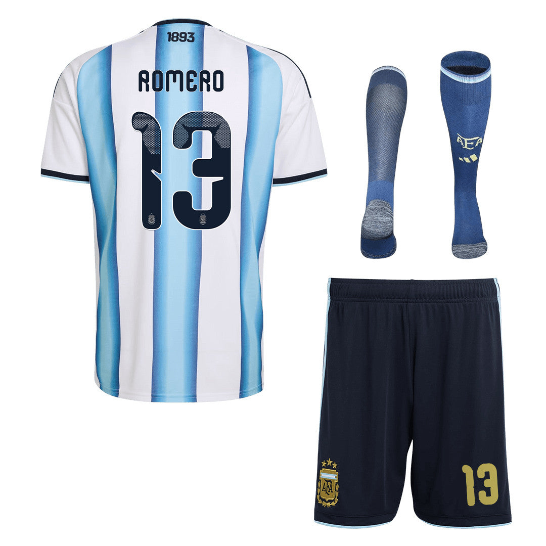 Cristian Romero 13 Argentina 2026 Home Men Kit Set – White