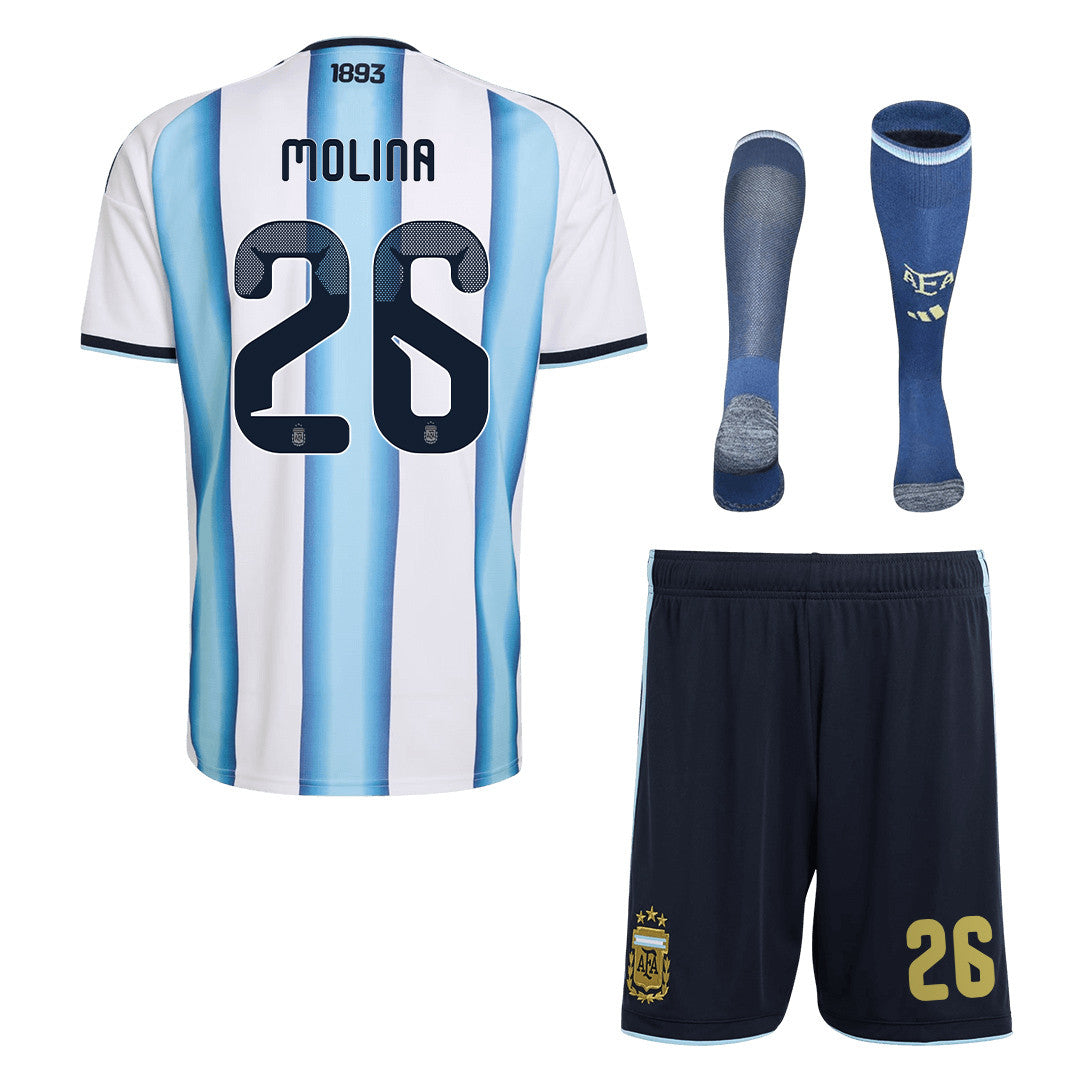 Nahuel Molina 26 Argentina 2026 Home Men Kit Set – White