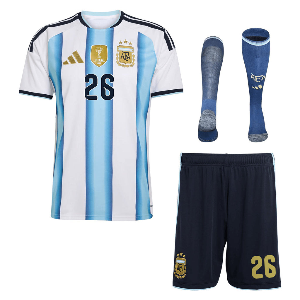 Nahuel Molina 26 Argentina 2026 Home Men Kit Set – White