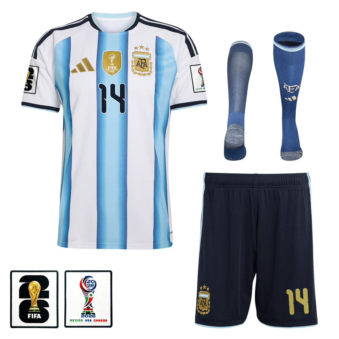 Exequiel Palacios 14 Argentina 2026 Home Men Kit Set – White