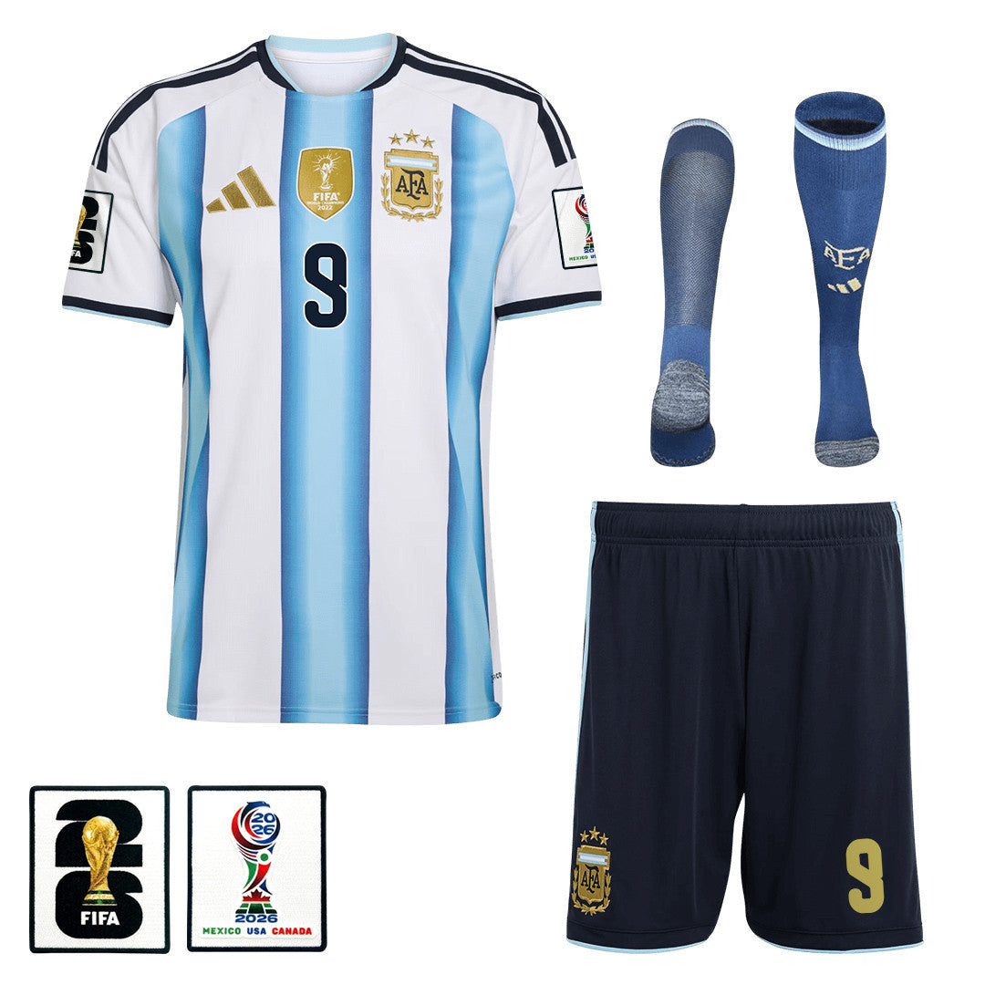 Julián Álvarez 9 Argentina 2026 Home Men Kit Set – White