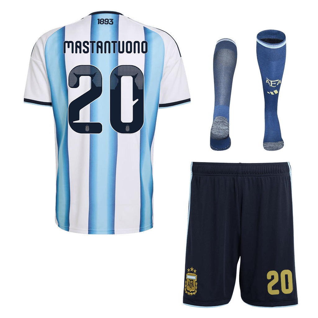 Franco Mastantuono 20 Argentina 2026 Home Men Kit Set – White