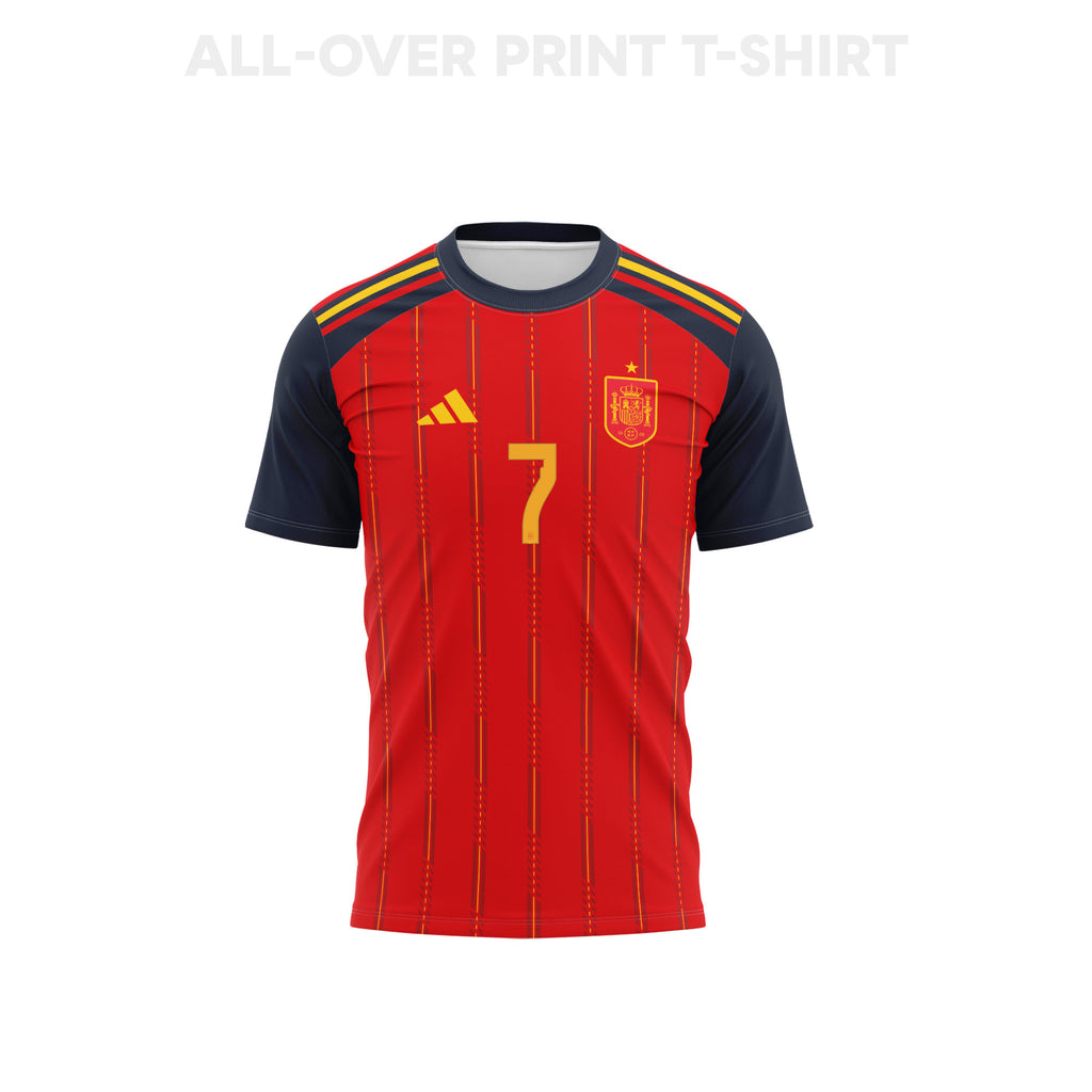 Álvaro Morata 7 Youth Spain 2026 Home 3D T-shirt Fully Printed – Red