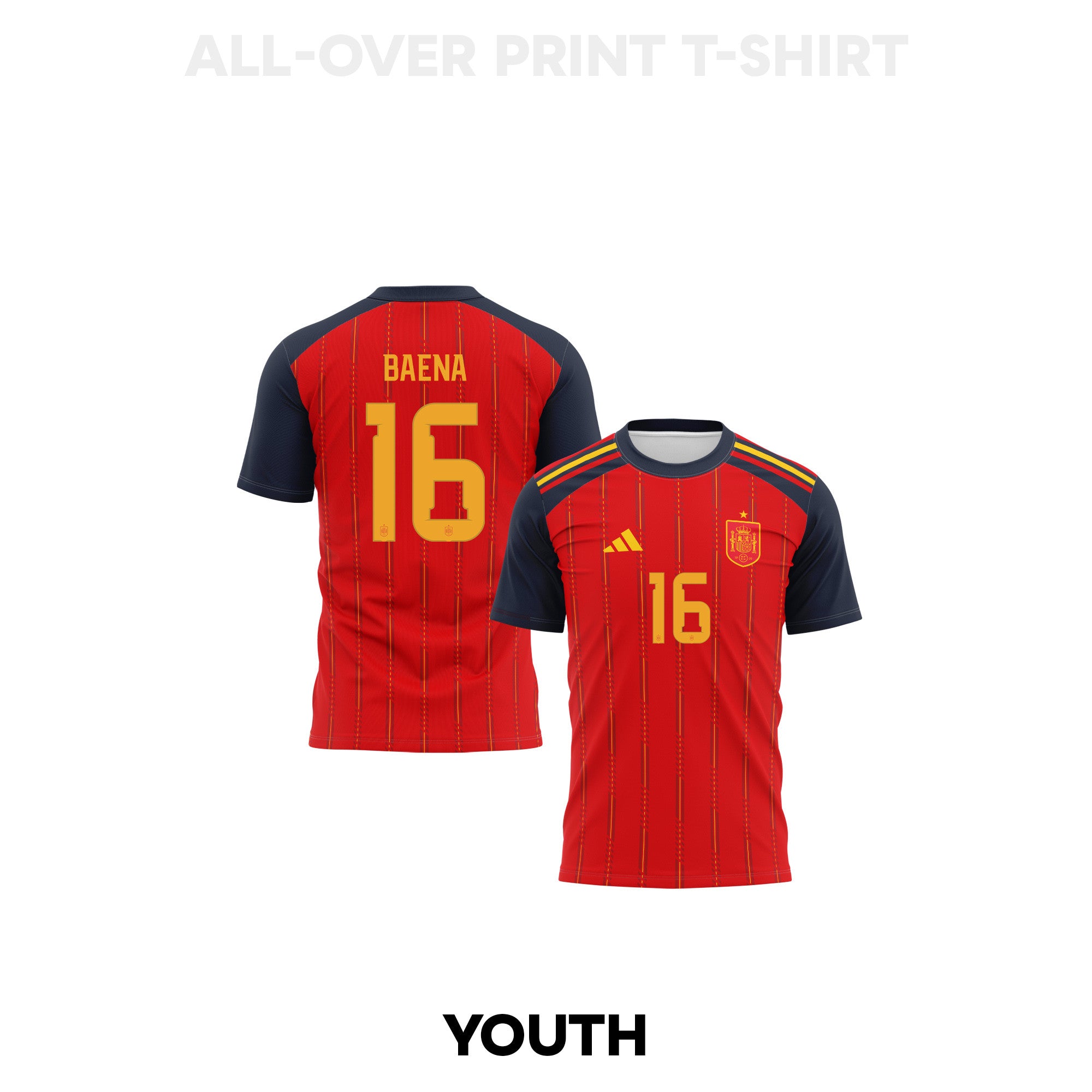 Alex Baena 16 Youth Spain 2026 Home 3D T-shirt Fully Printed – Red