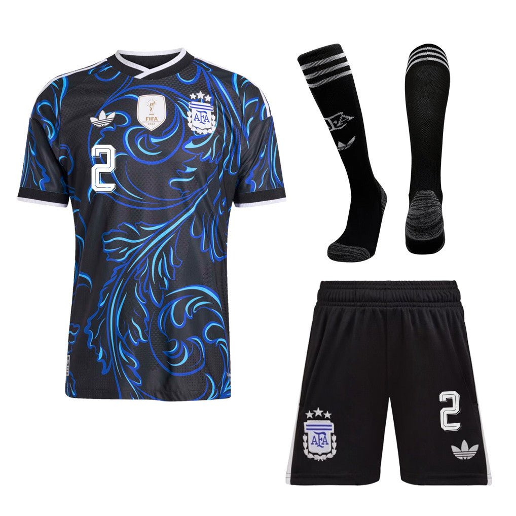 Lucas Martínez Quarta 2 Argentina 2026 Away Men Kit Set – Black