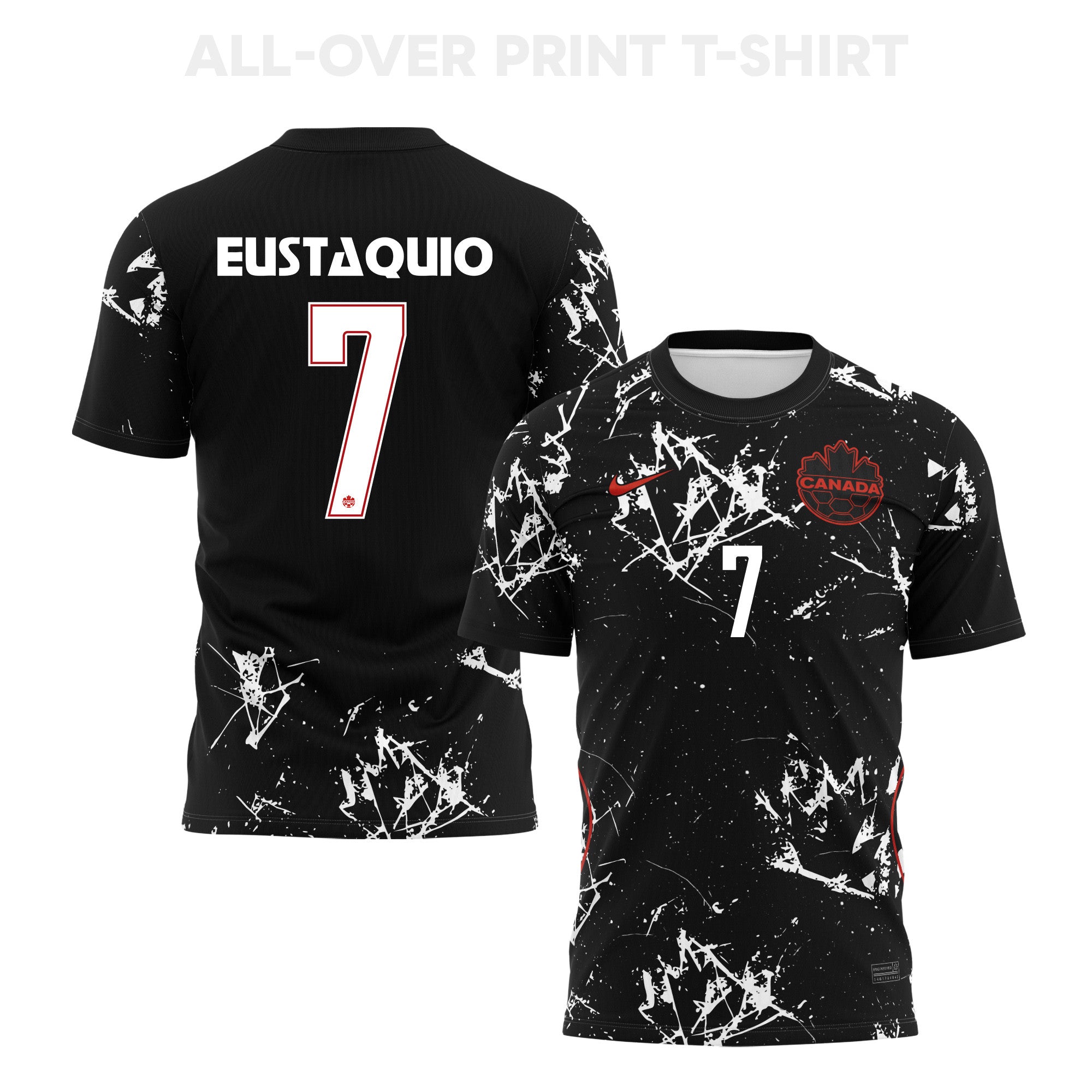 Stephen Eustáquio 7 Canada 2026 Away 3D T-Shirt Fully Printed – Unisex, Black
