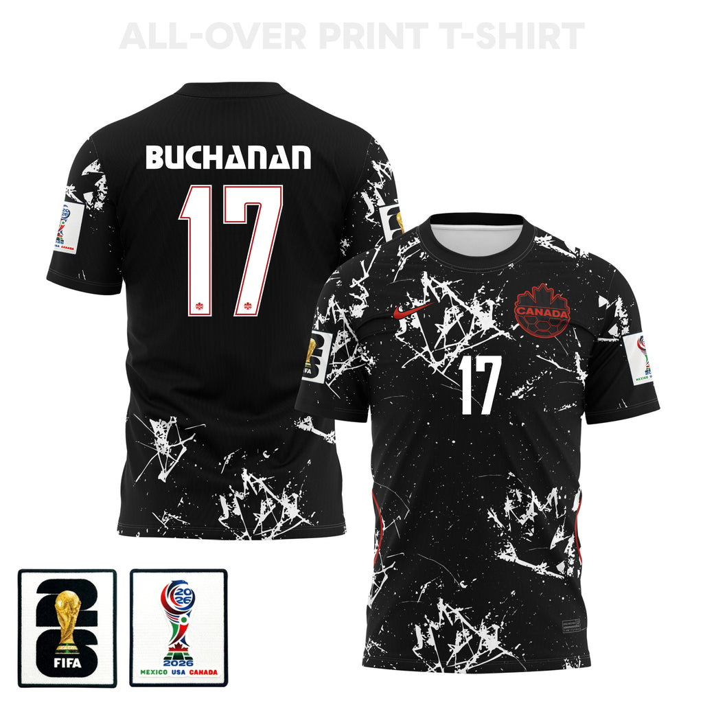 Kadeisha Buchanan 17 Canada 2026 Away 3D T-Shirt Fully Printed – Unisex, Black
