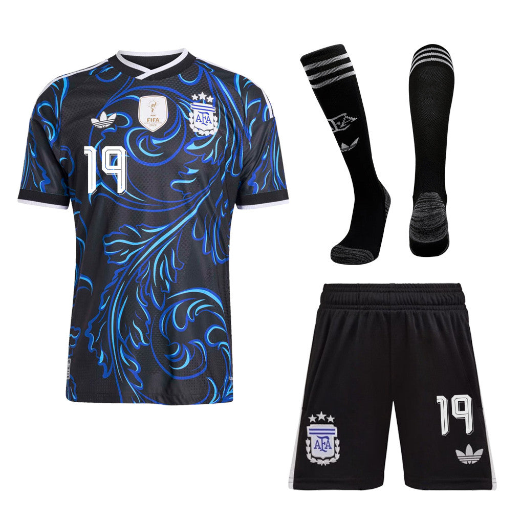 Nicolás Otamendi 19 Argentina 2026 Away Men Kit Set – Black