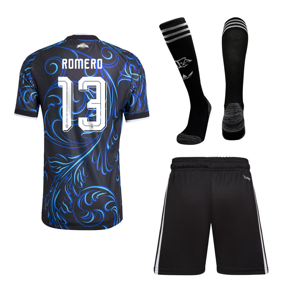 Cristian Romero 13 Argentina 2026 Away Men Kit Set – Black