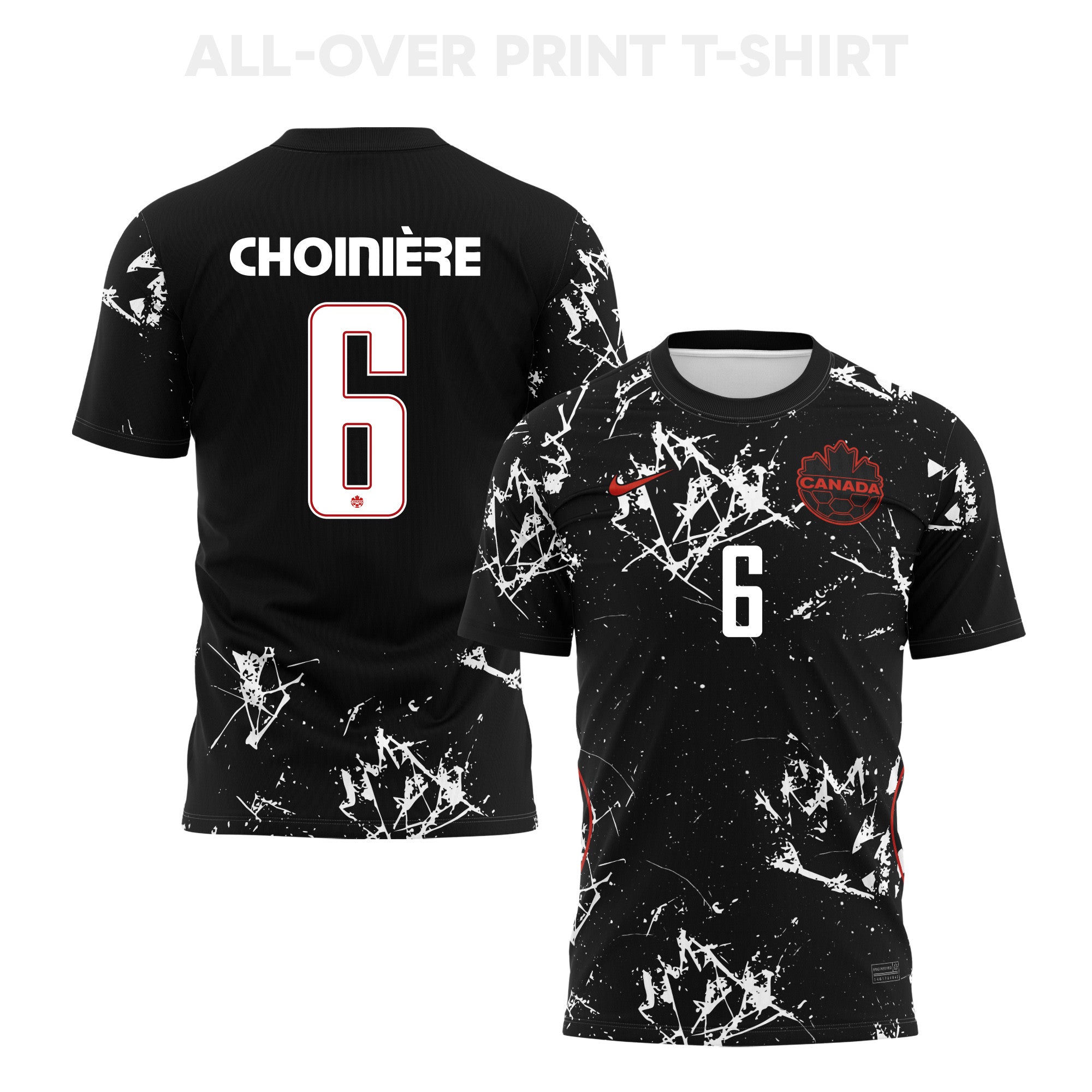 Mathieu Choinière 6 Canada 2026 Away 3D T-Shirt Fully Printed – Unisex, Black