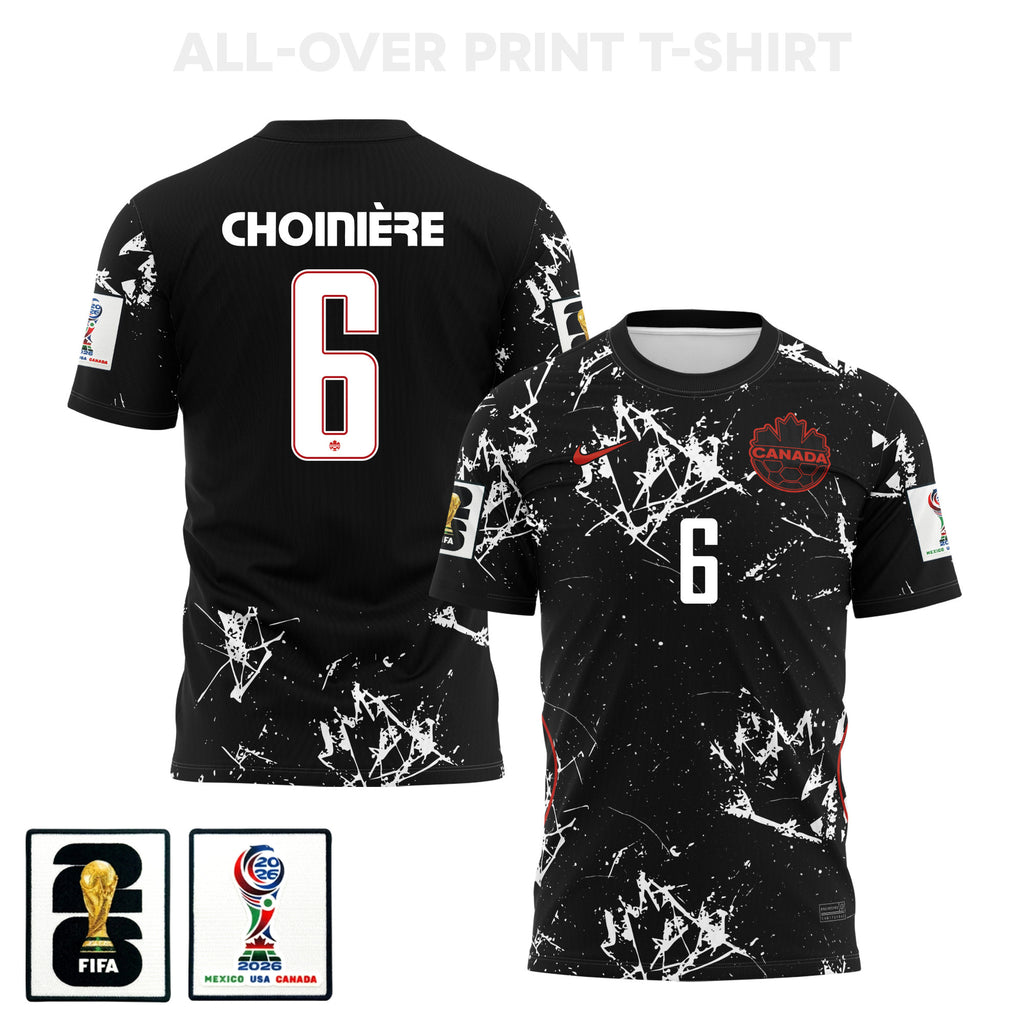 Mathieu Choinière 6 Canada 2026 Away 3D T-Shirt Fully Printed – Unisex, Black