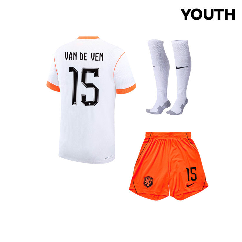 Micky van de Ven 15 Netherlands 2026 YOUTH Away Kit Set – White