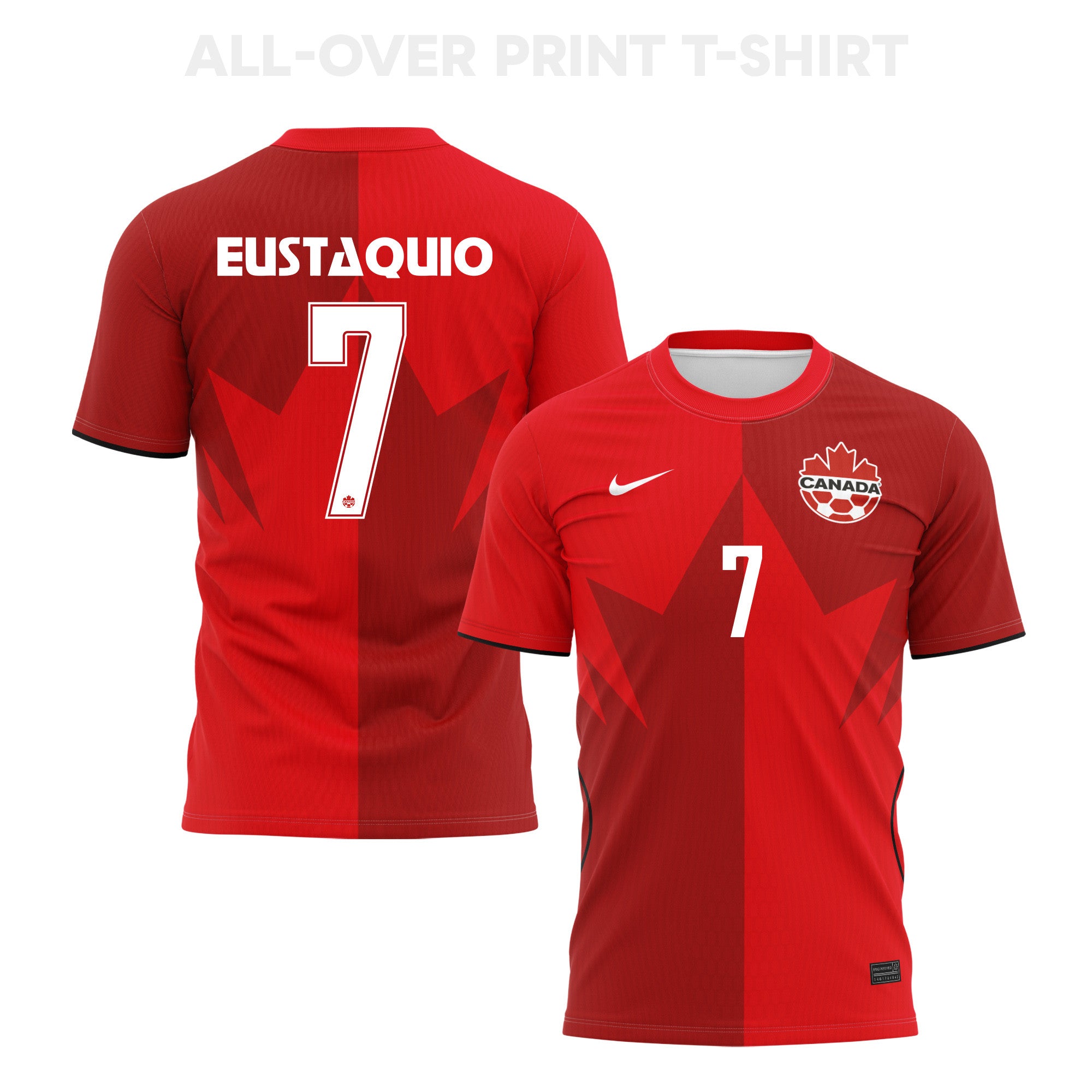 Stephen Eustáquio 7 Canada 2026 Home 3D T-Shirt Fully Printed – Unisex, Red