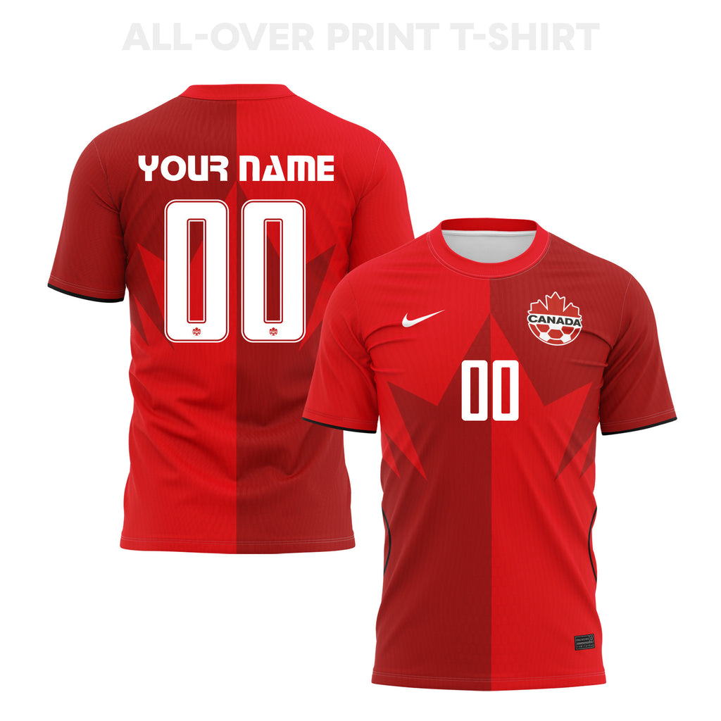 Canada 2026 Home 3D T-Shirt Fully Printed – Personalized – Unisex, Red