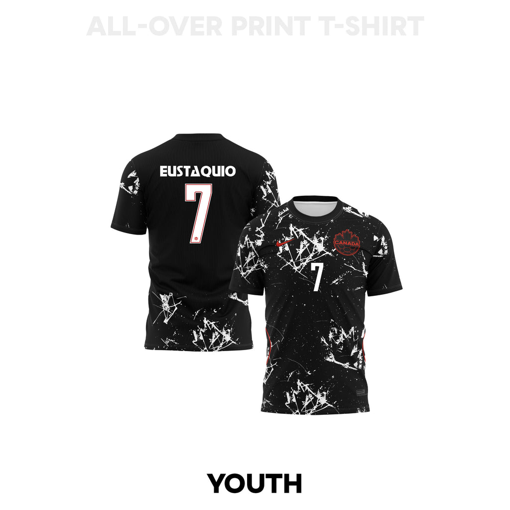 Stephen Eustáquio 7 Youth Canada 2026 Away 3D T-shirt Fully Printed – Black