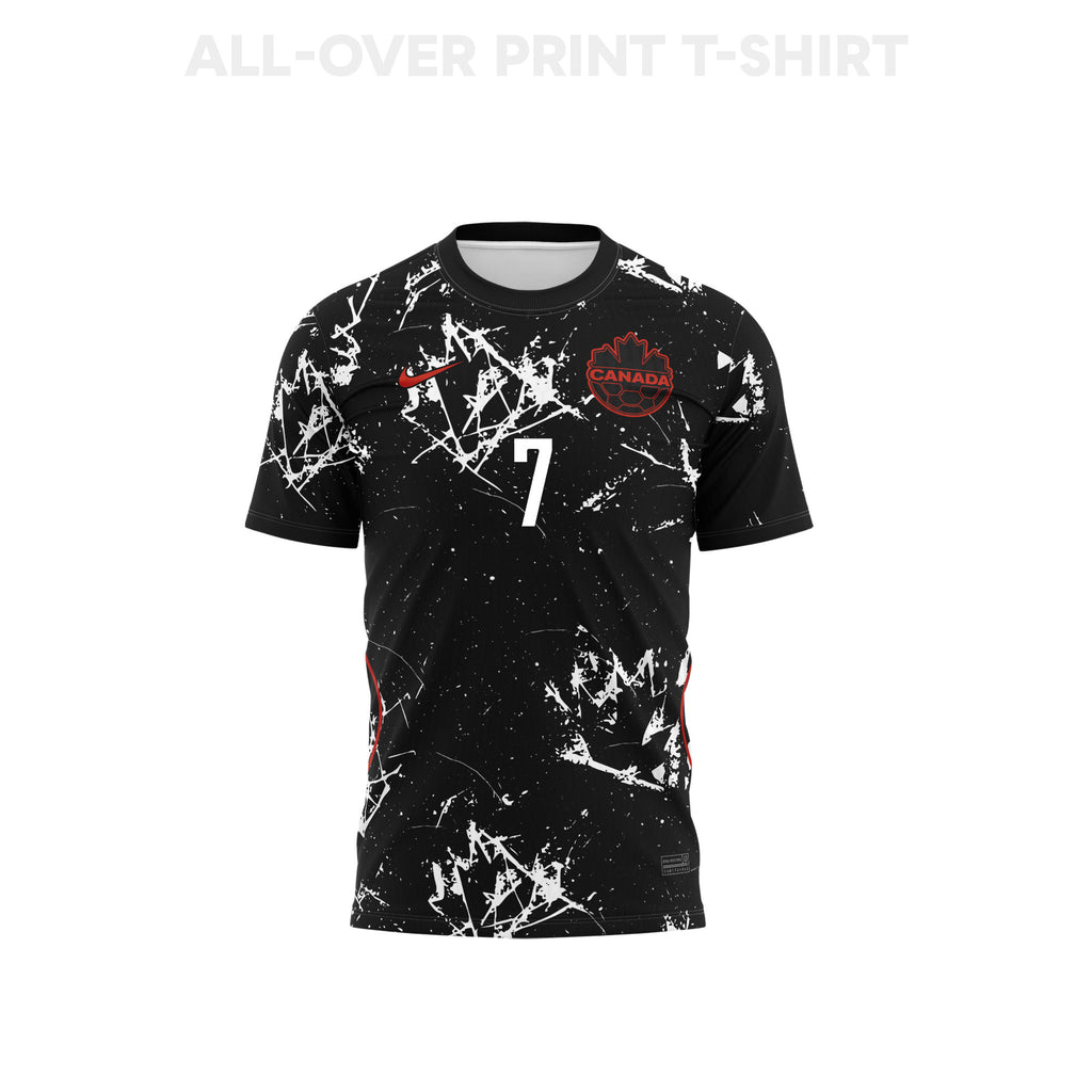 Stephen Eustáquio 7 Youth Canada 2026 Away 3D T-shirt Fully Printed – Black