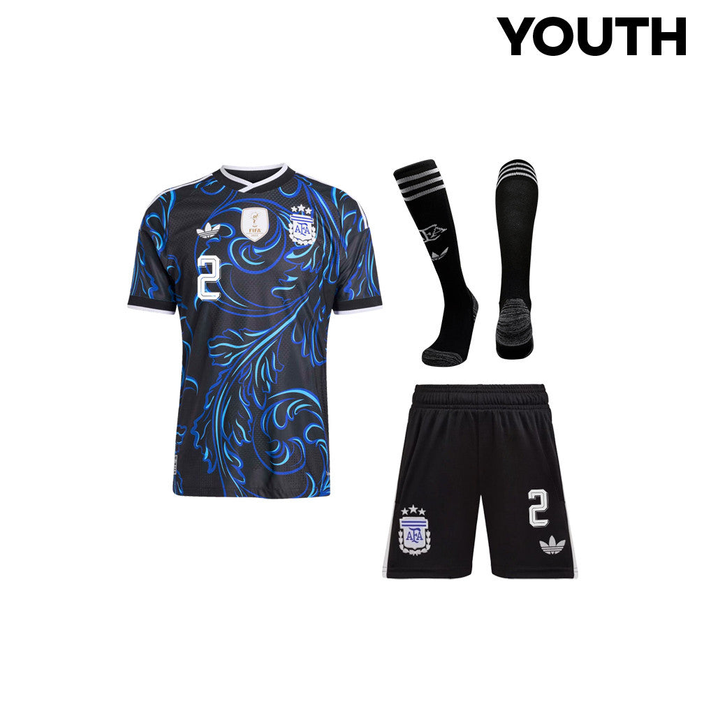 Leandro Paredes 5 Argentina 2026 YOUTH Away Kit Set – Black