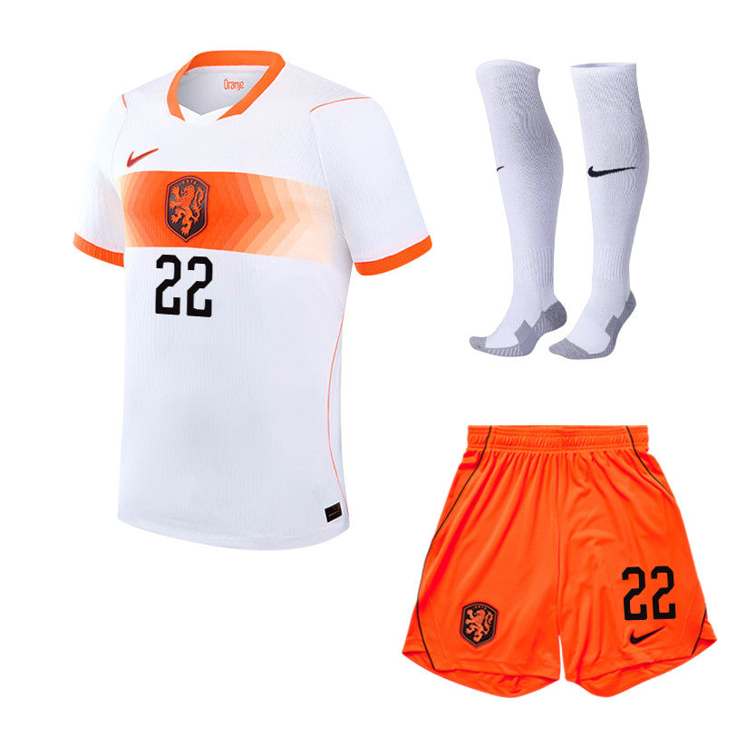 Luciano Valente 22 Netherlands 2026 Away Men Kit Set – White