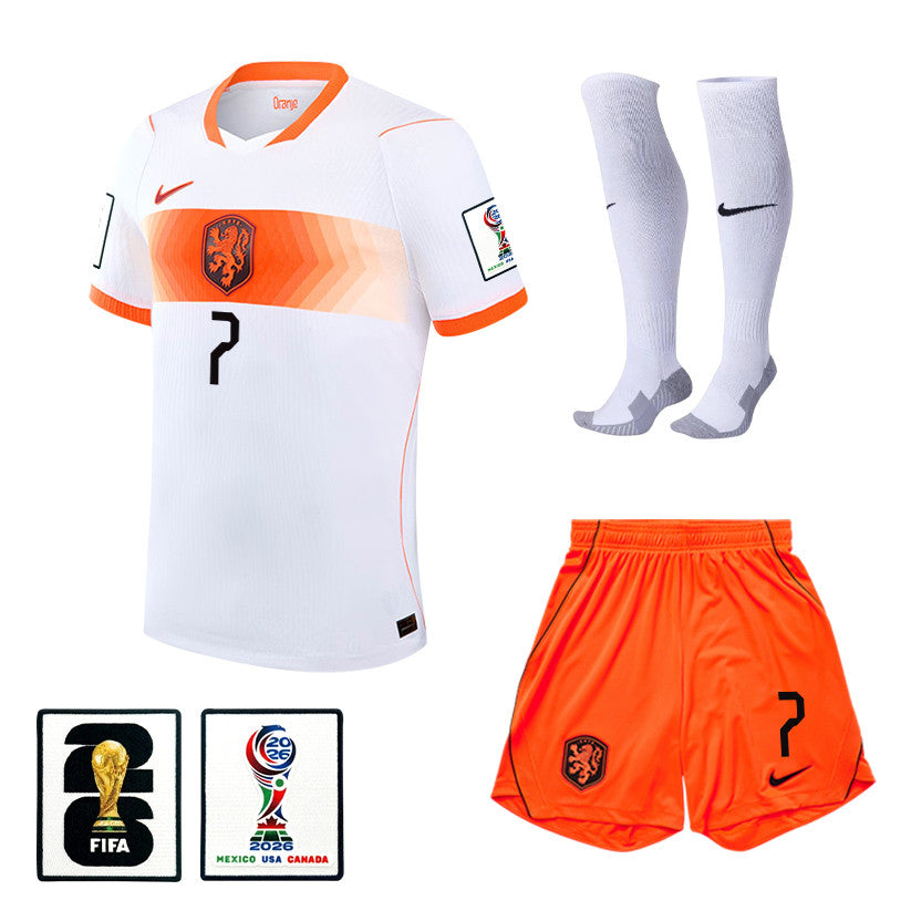 Xavi Simons 7 Netherlands 2026 Away Men Kit Set – White