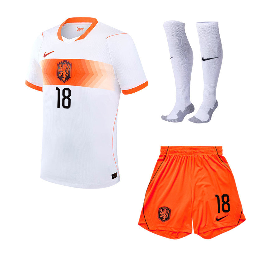 Donyell Malen 18 Netherlands 2026 Away Men Kit Set – White