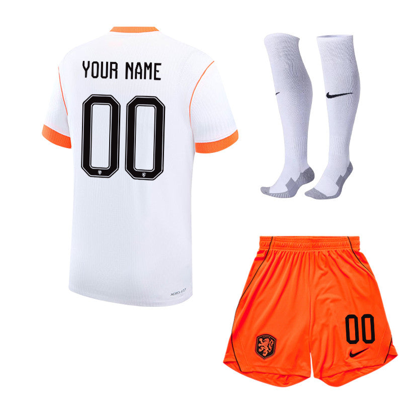 Netherlands 2026 Away Men Kit Set - Personalized - White