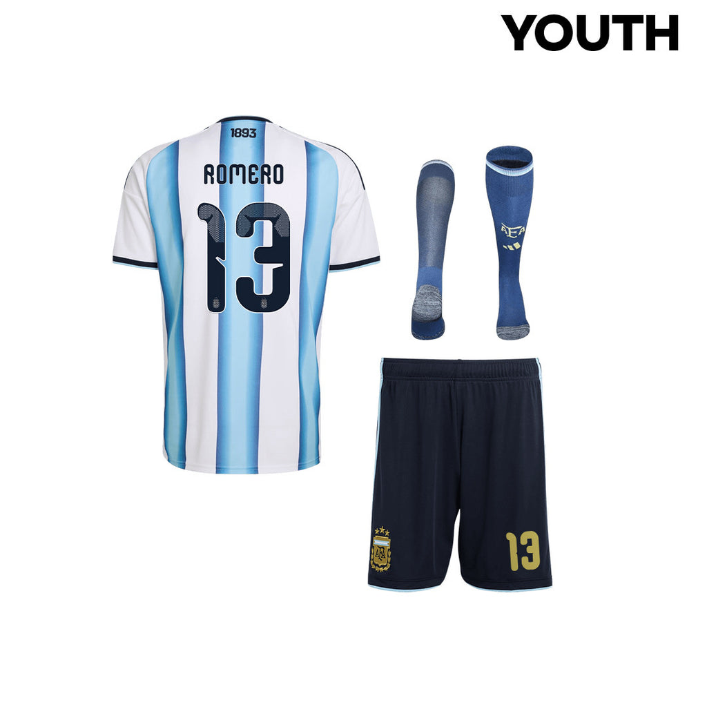 Cristian Romero 13 Argentina 2026 YOUTH Home Kit Set – White