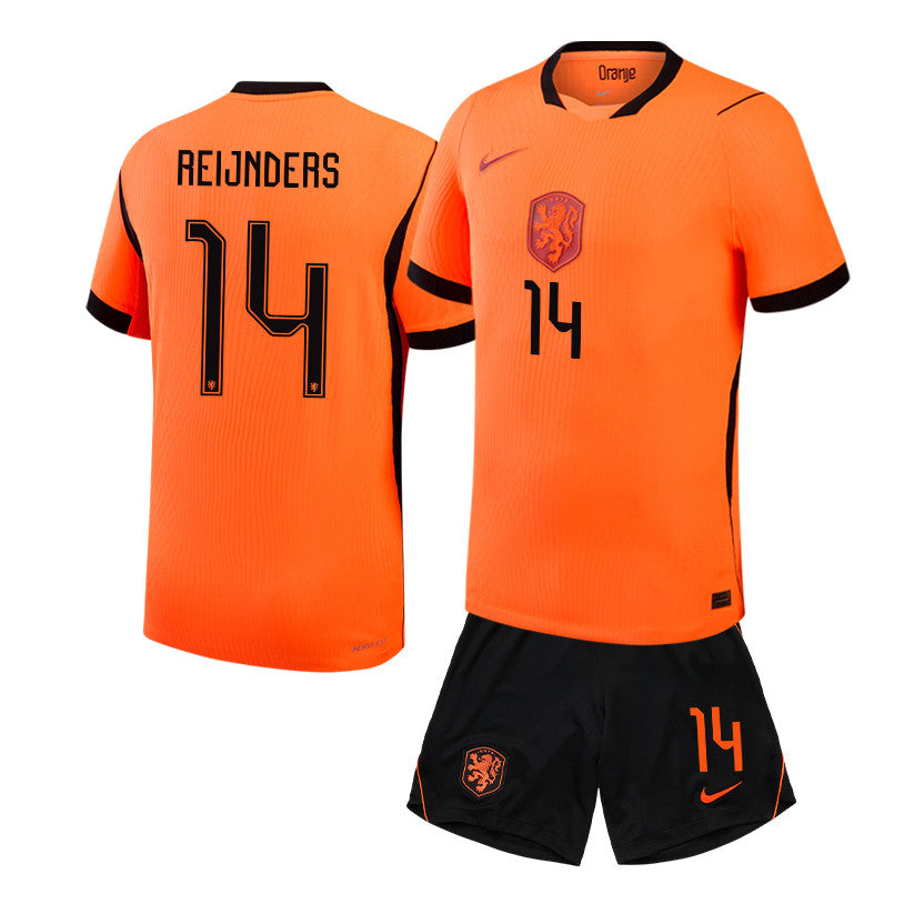 Tijjani Reijnders 14 Netherlands 2026 Home Men Jersey & Shorts Set – Orange