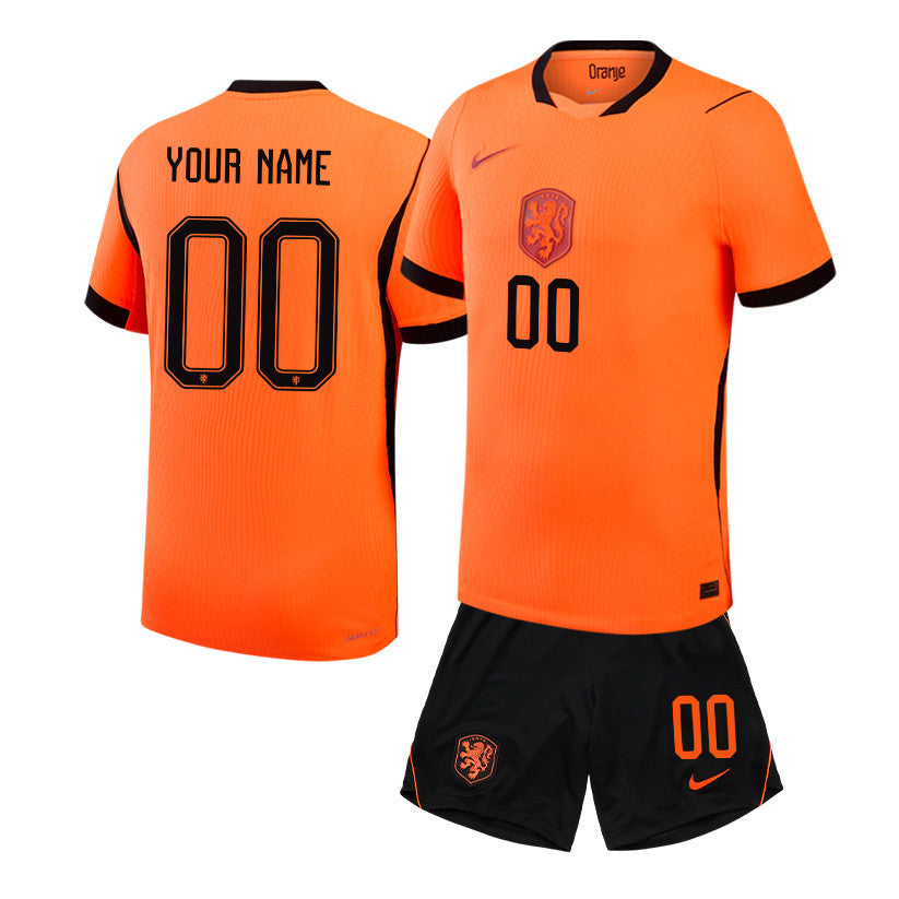 Netherlands 2026 Home Men Jersey & Shorts Set - Personalized - Orange