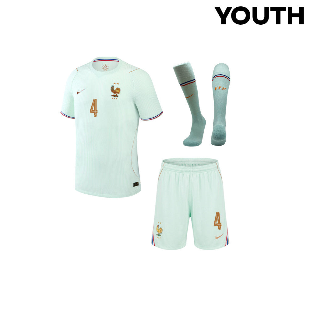 Dayot Upamecano 4 France 2026 YOUTH Away Kit Set – Green