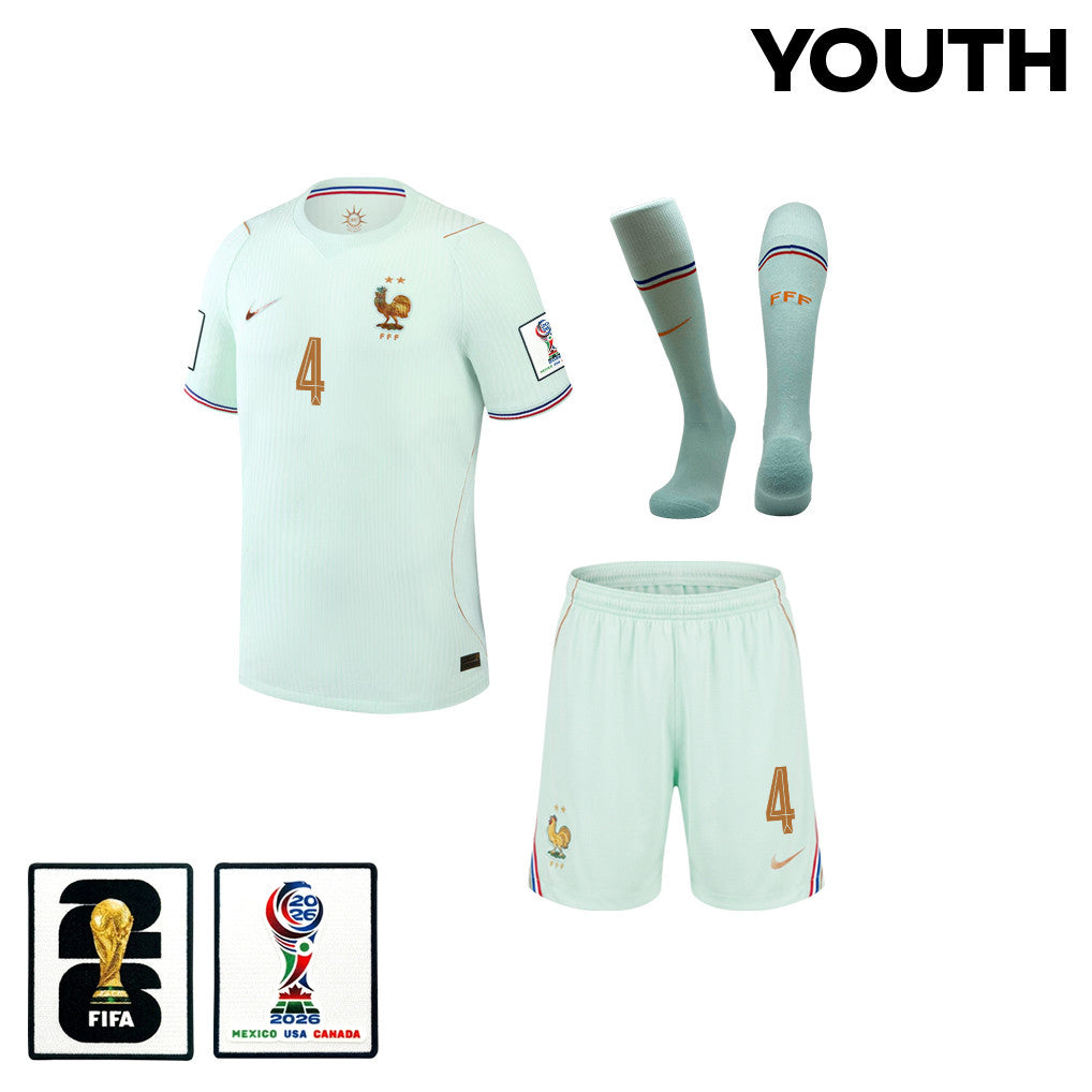 Dayot Upamecano 4 France 2026 YOUTH Away Kit Set – Green
