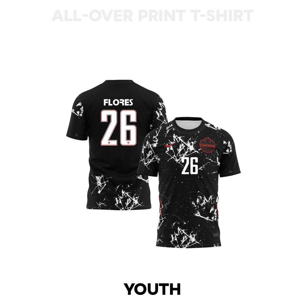 Marcelo Flores 26 Youth Canada 2026 Away 3D T-shirt Fully Printed – Black