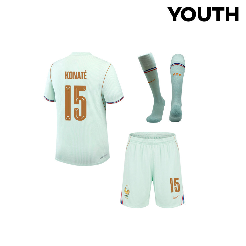 Ibrahima Konaté 15 France 2026 YOUTH Away Kit Set – Green