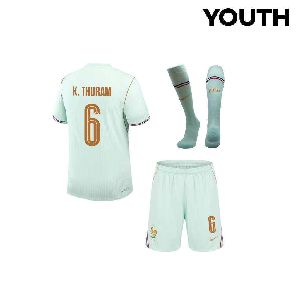 Khéphren Thuram 6 France 2026 YOUTH Away Kit Set – Green