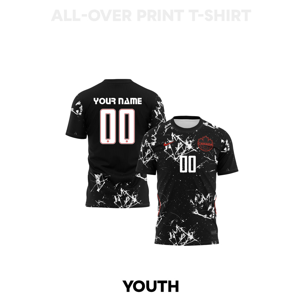Canada 2026 Youth Away 3D T-shirt Fully Printed – Personalized – Black