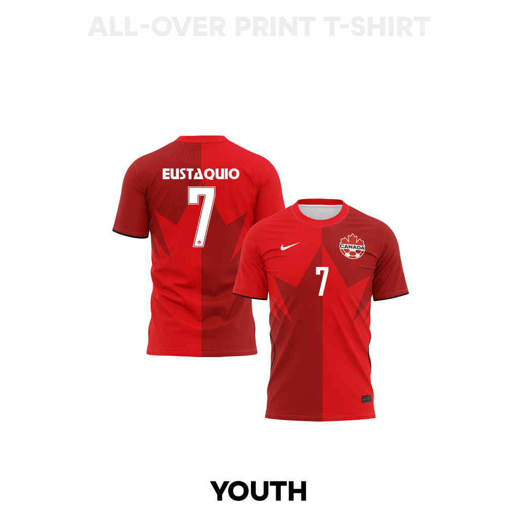 Stephen Eustáquio 7 Youth Canada 2026 Home 3D T-shirt Fully Printed – Red