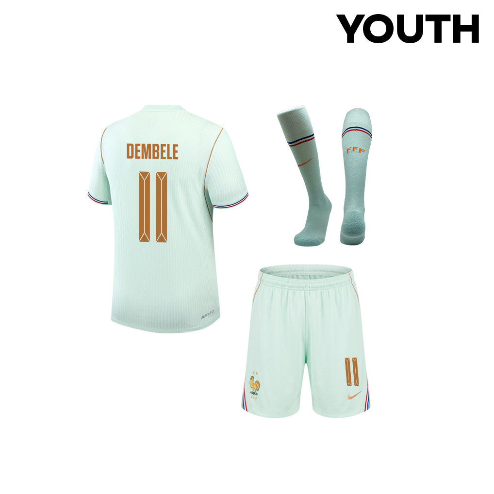 Ousmane Dembélé 11 France 2026 YOUTH Away Kit Set – Green