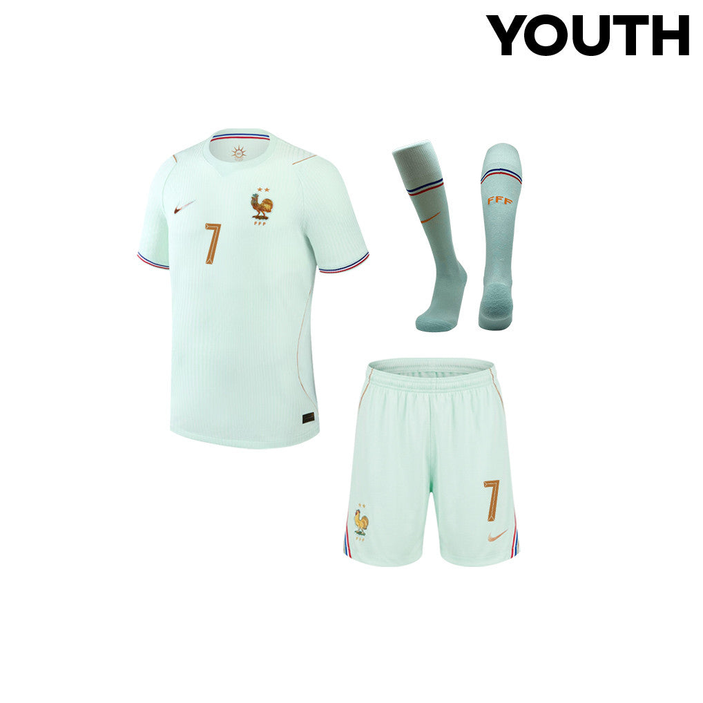 Antoine Griezmann 7 France 2026 YOUTH Away Kit Set – Green