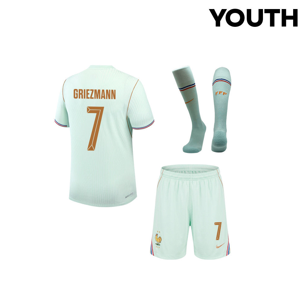 Antoine Griezmann 7 France 2026 YOUTH Away Kit Set – Green