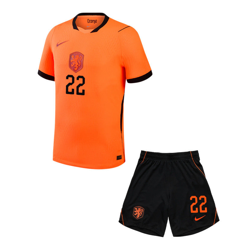 Denzel Dumfries 22 Netherlands 2026 YOUTH Home Jersey & Shorts Set - Orange