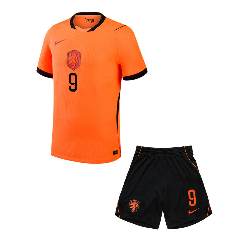 Emmanuel Emegha 9 Netherlands 2026 YOUTH Home Jersey & Shorts Set - Orange