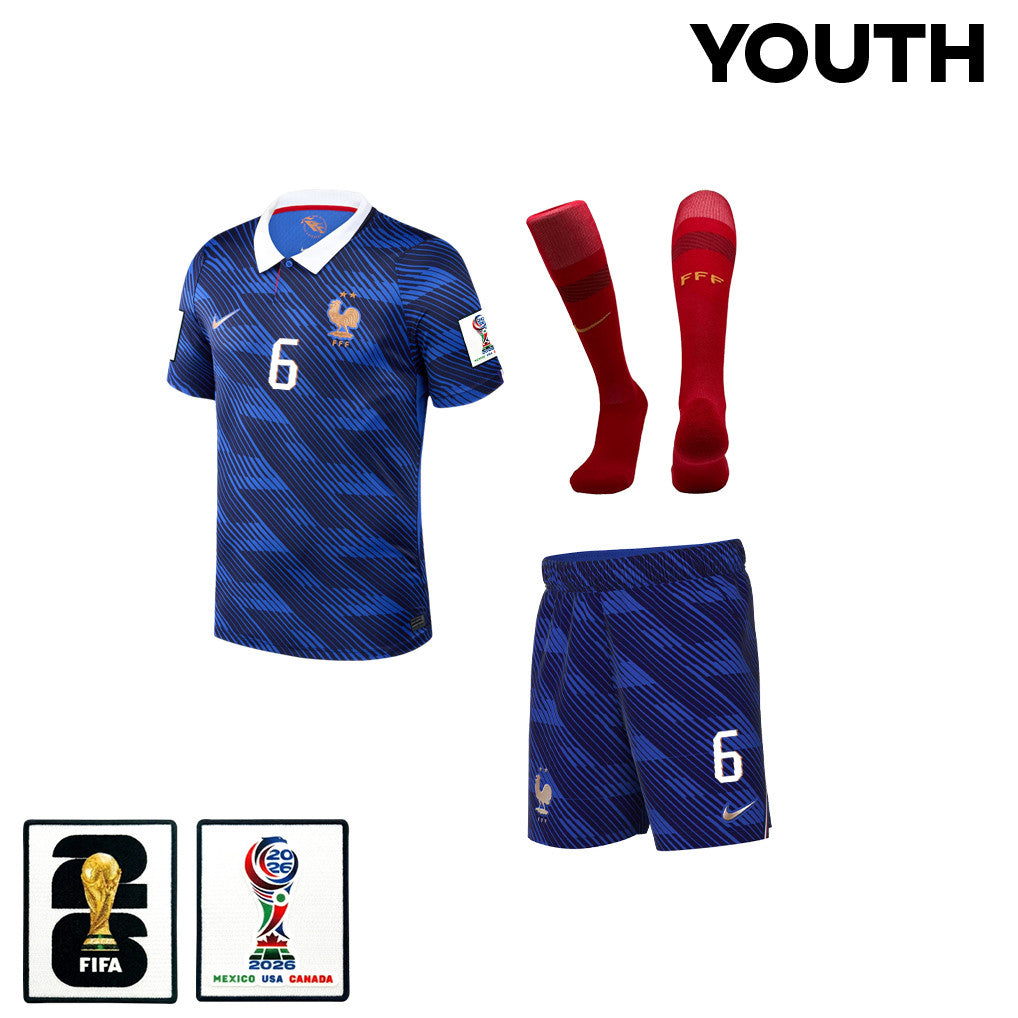 Khéphren Thuram 6 France 2026 YOUTH Home Kit Set – Blue