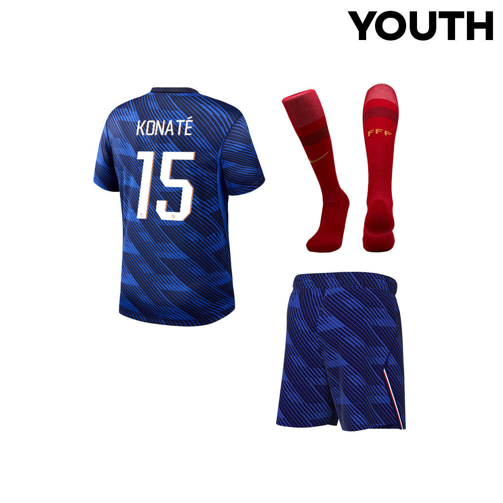 Ibrahima Konaté 15 France 2026 YOUTH Home Kit Set – Blue