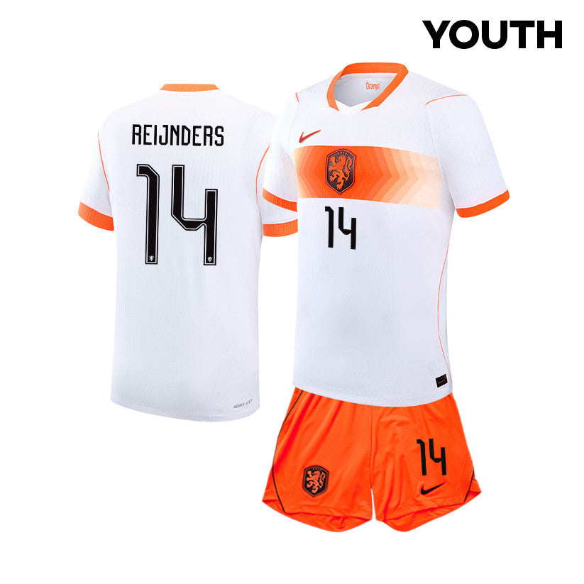 Tijjani Reijnders 14 Netherlands 2026 YOUTH Away Jersey & Shorts Set - White