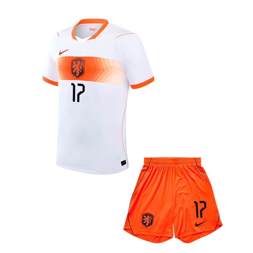 Noa Lang 17 Netherlands 2026 YOUTH Away Jersey & Shorts Set - White