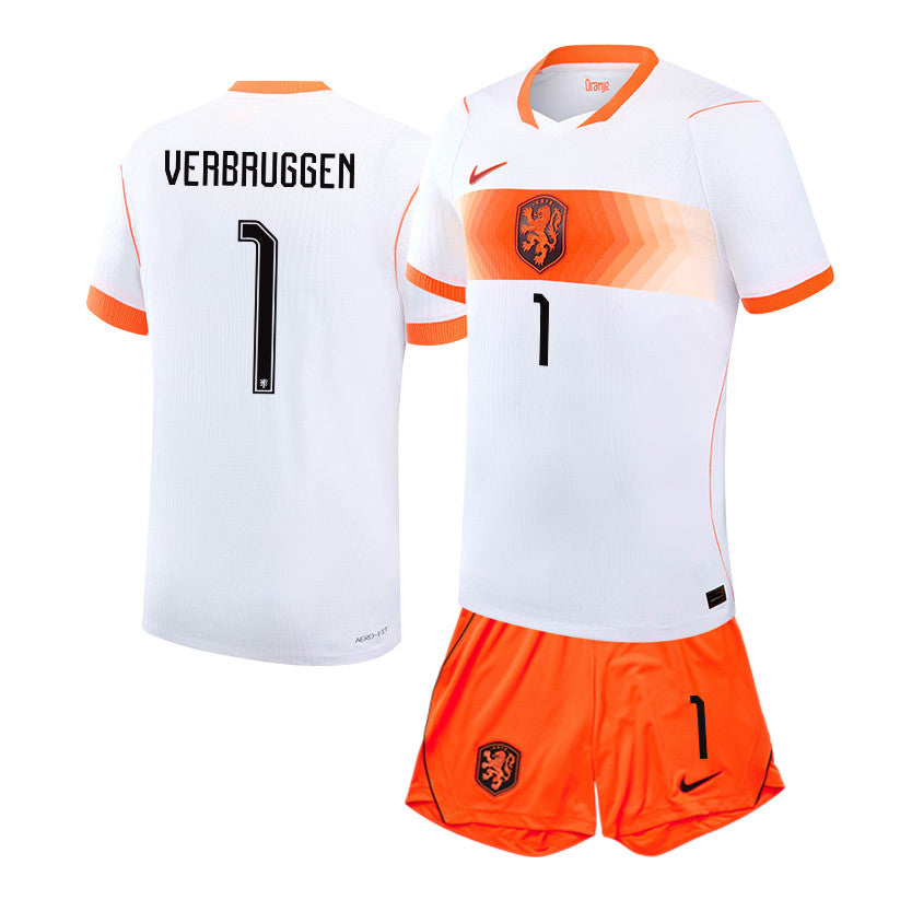 Bart Verbruggen 1 Netherlands 2026 Away Men Jersey & Shorts Set – White