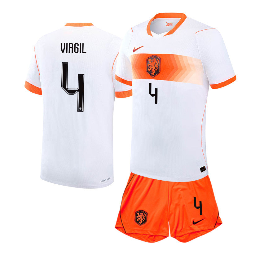 Virgil van Dijk 4 Netherlands 2026 Away Men Jersey & Shorts Set – White