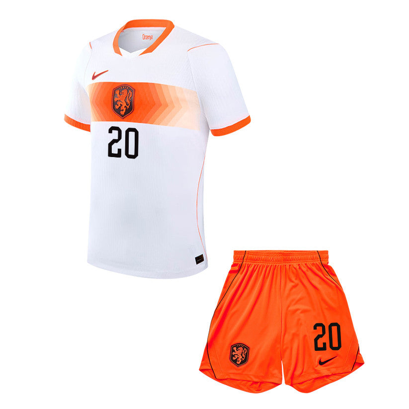 Jan Paul van Hecke 20 Netherlands 2026 Away Men Jersey & Shorts Set – White