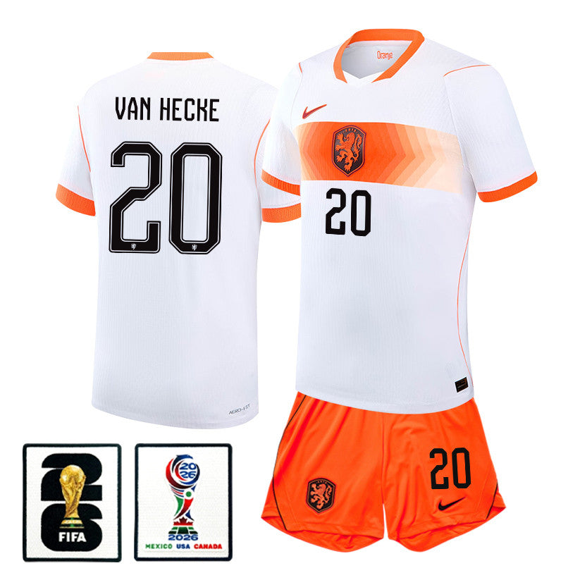 Jan Paul van Hecke 20 Netherlands 2026 Away Men Jersey & Shorts Set – White